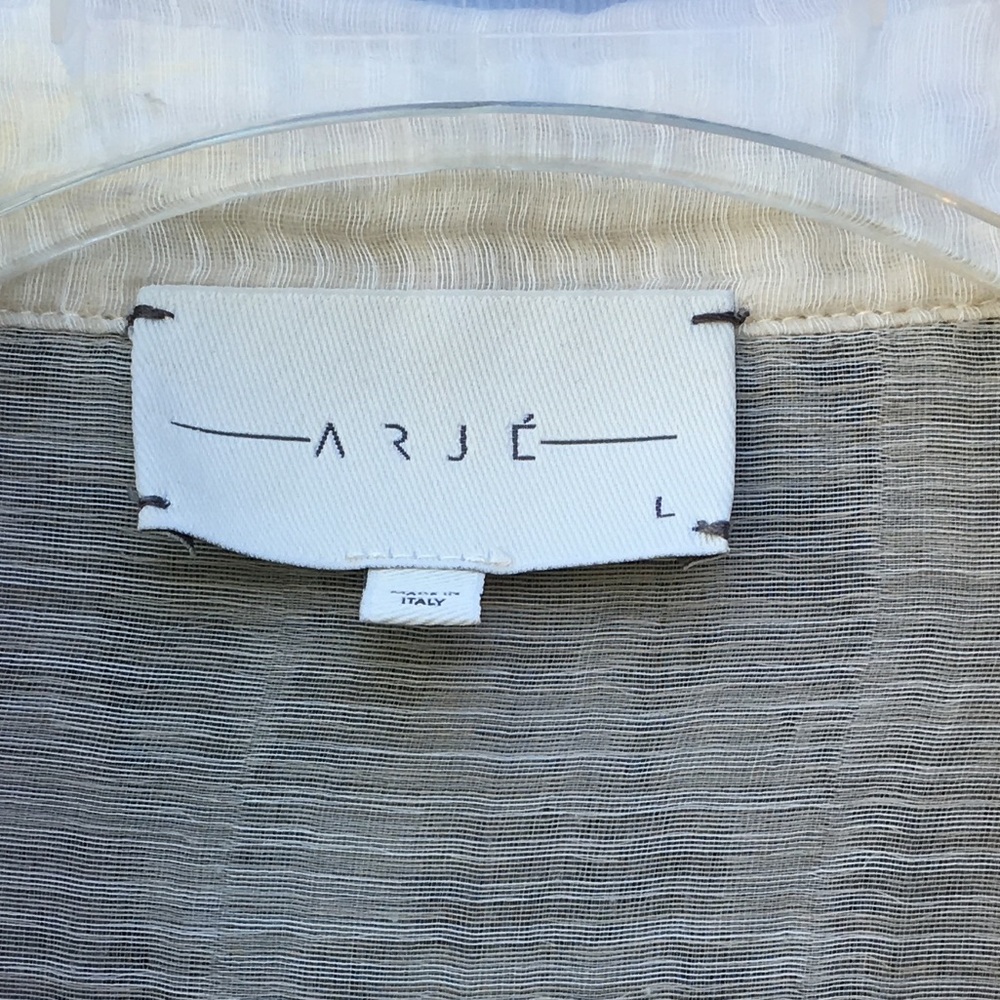 Arje Pleated Tie Front Blouse Cream L - Picture 7 of 12
